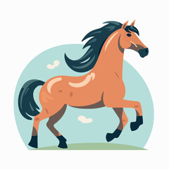horse, illustration, isolated, animal, farm, equestrian, equine, mammal, vector, horseback, mane, pony, mare, cartoon, collection, domestic, set, cute, symbol, stallion, sport, art, white, character, 
