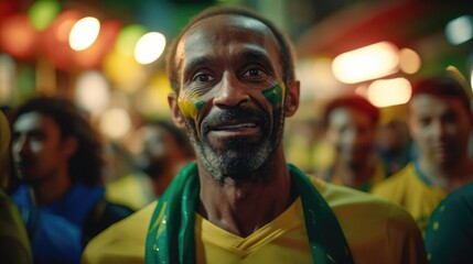 Obraz premium portrait of a brazilian ethnic diverse people celebrating - Illustration created with generative ai