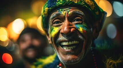 portrait of a brazilian ethnic diverse people celebrating - Illustration created with generative ai