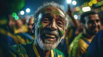 portrait of a brazilian ethnic diverse people celebrating - Illustration created with generative ai