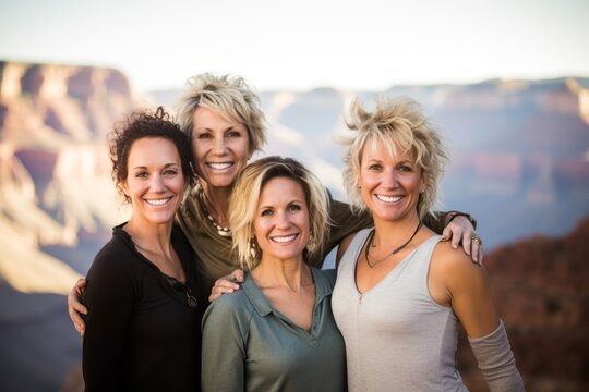 Portrait of smiling women in Grand Canyon National Park, Arizona, USA