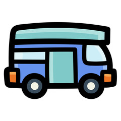 van filled outline icon style