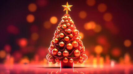 Christmas tree and ornaments, bright backgrounds. Generative ai