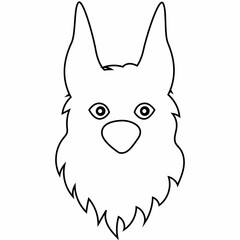 Dog muzzle drawing for design decoration.