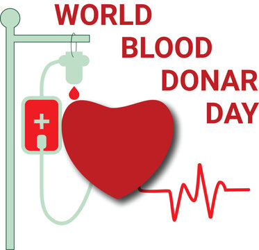 heart and heartbeat for world blood donar day