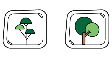 trees vector icon set
