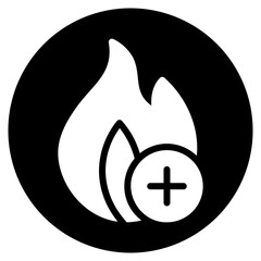 flame glyph icon