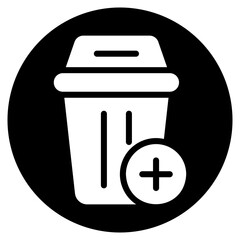 rubbish can glyph icon