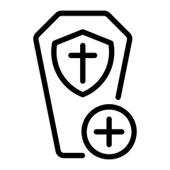 Obraz premium coffin line icon