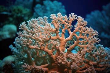 Naklejka na ściany i meble Coral texture underwater background reef abstract sea. AI