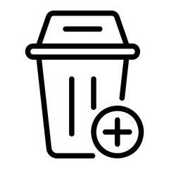 rubbish can line icon