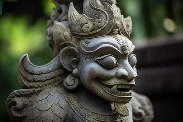 Bali statue religion ornament asia indonesia culture. AI