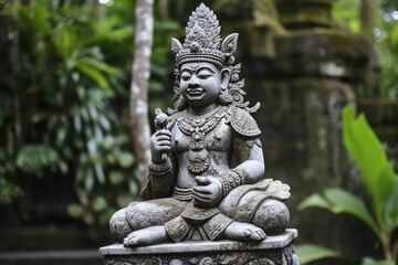 Bali statue religion ornament asia indonesia culture. AI