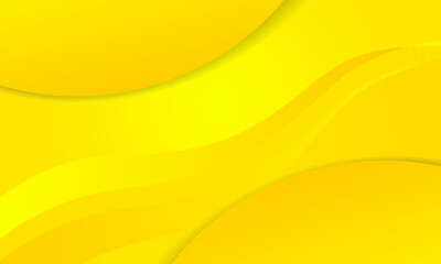 Yellow abstract background with wavy lines and shadows. Vector illustration.