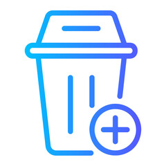 rubbish can gradient icon