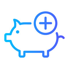piggy bank gradient icon