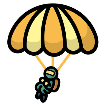 parachut filled outline icon style