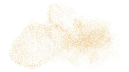 3D rendering of scattered sand granules or dirt on transparent background