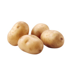 potatoes isolated on white created with Generative AI