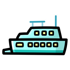 ferry filled outline icon style