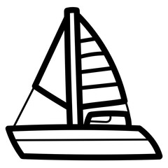 sailboat line icon style