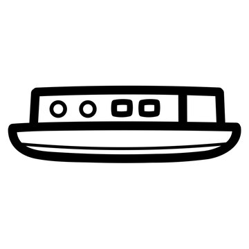 narrowboat line icon style