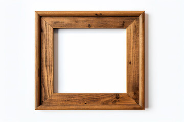 The empty wooden frame on white background with empty space for image