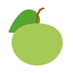 simple flat round green apple