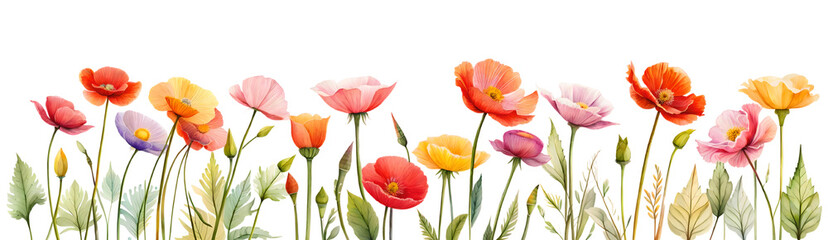 Naklejka premium Red poppies illustration . Generative Ai 