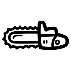 chain saw line icon style