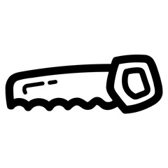 hand saw line icon style