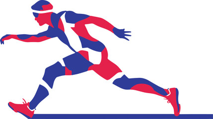 Abstract running man, jogging, running sport concept. isolated vector illustration