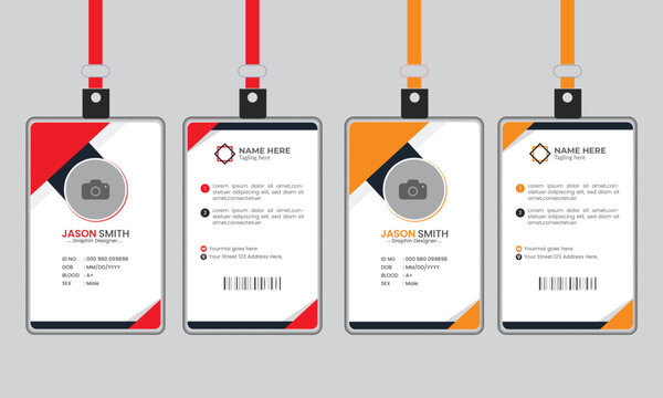 
Minimalist Employee id card design business id card template corporate id card for office staff unique and clean employee id card. 
