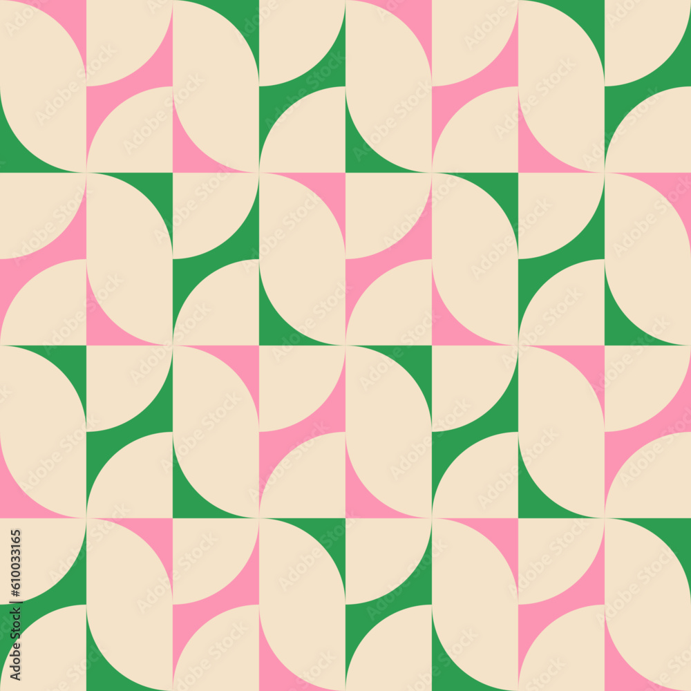 Wall mural groovy seamless pattern. retro style background. repeating vintage geometric design for prints. repe