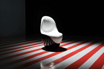 Isolated white chair copyspace background. Minimalist interior decoration concept. Generative AI