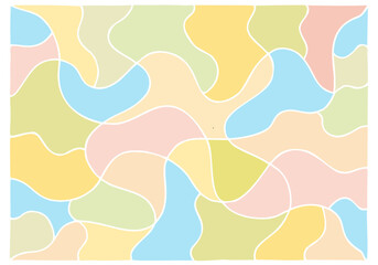 Multicolored spots of different shapes as background, texture, pattern. Hand Drawn. Freehand drawing. Doodle. Sketch.	