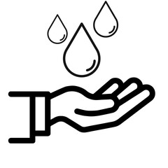 Hand holding water icon