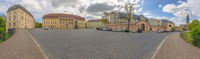 Panoramic view of Democracy Square in Weimar during the day