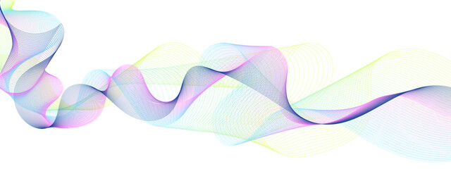 Abstract colorful glowing wave curved lines background.  Abstract frequency sound wave lines and technology curve lines background. Design used for banner, template, science, business and many more.