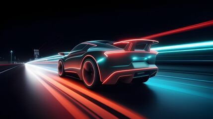 Obraz premium Light tracing car
