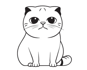 Black and white cat vector illustration