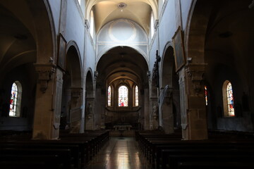 Fototapeta premium Eglise Notre Dame de l'Assomption, construite au 13ème siècle, de style gothique, ville de Saint Dizier, département de la Haute Marne, France