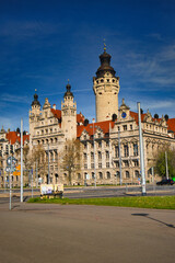 Fototapeta na wymiar Neues Rathaus Leipzig, Stadtverwaltung, Leipzig, Sachsen, Deutschland