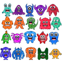 Cute Monsters Watercolor Collection