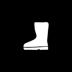 Rubber boot icon isolated on black background