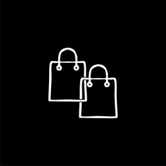Shopping bag icon isolated on black background 