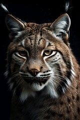 Fototapeta na wymiar Portrait of a lynx, Generative AI 