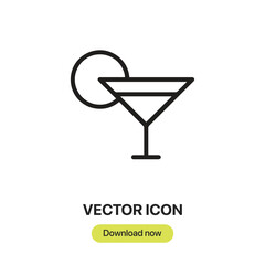 drink  icon vector. Linear style sign for mobile concept and web design. drink symbol illustration. Pixel vector graphics - Vector.