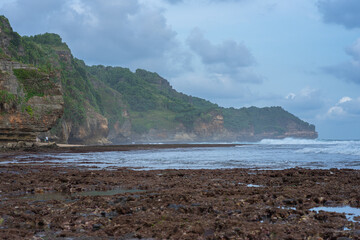 Beach view at low tide.