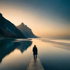 silhouette of couple on the beach at sunset